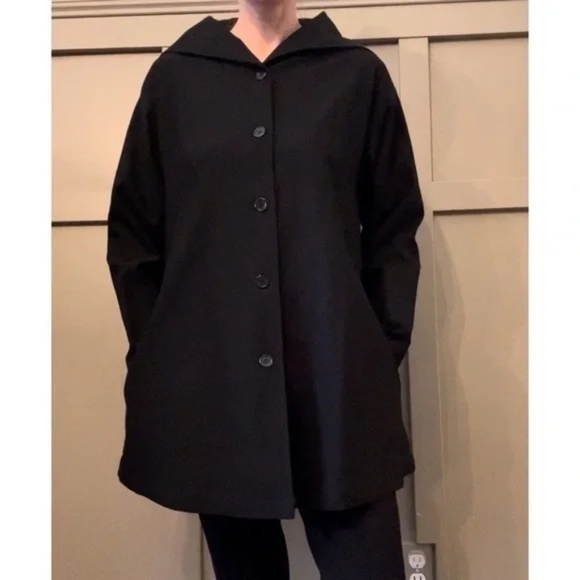 Blanque Longline Black Jacket Coat Button Front W/ Pockets Size Medium - Picture 3 of 14